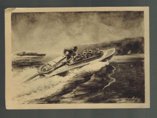1941 Germany Feldpost Picture Postcard Cover To Vienna Army Assault Boat