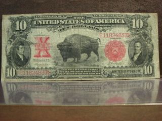 1901 $10 Ten Dollar Bison Buffalo United States Note Legal Tender Lewis Clark