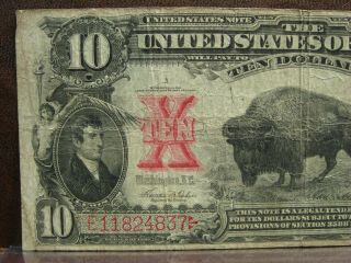 1901 $10 Ten Dollar Bison Buffalo United States Note Legal Tender Lewis Clark 2