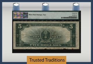 TT FR 282 1923 $5 SILVER CERTIFICATE PORTHOLE SMALL BLUE SEAL PMG 25 VERY FINE 2