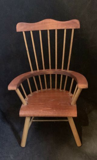 6 1/4” Wood Chair For 8” Doll Or Bear Furniture For Dollhouse Vignette