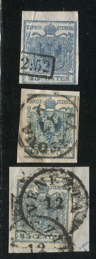 W205 - Austria Italy Lombardy - Venetia 1850 45c Type I,  Ii & Iii,  Mantova,  Venezia