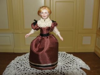 Sale: Dollhouse Miniature Porcelain Half - Scale Doll 3 " Artist Piece Ooak