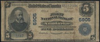 1902 $5 Pb The First National Bank Of Anadarko,  Oklahoma 5905
