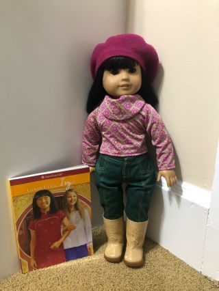 American Girl 18 " Doll Ivy Ling (retired) With Outfit And Book
