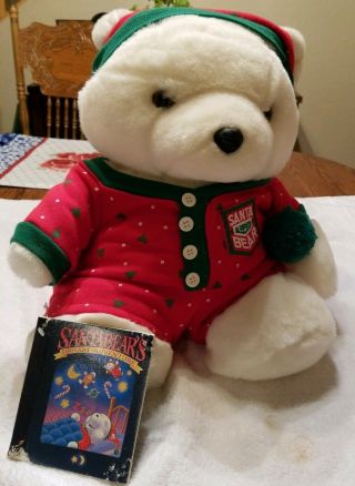 1990 Dayton Hudson Santa Bear Dream Bear Stuffed Plush W/dream Adventure Book