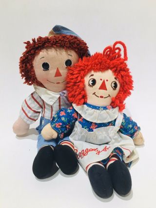 Vintage Raggedy Ann And Andy Dolls Knickerbocker Union Applause 8456 Gruelle