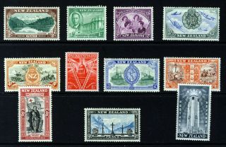 Zealand 1946 Peace Issue Complete Set Sg 667 To Sg 677 Mnh