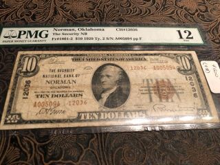 Norman,  Oklahoma $10.  00 National Bank Note - Fine 12