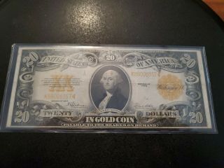$20 1922 Twenty Dollar Usa Gold Seal Note Large Bill Currency Certificate Vf