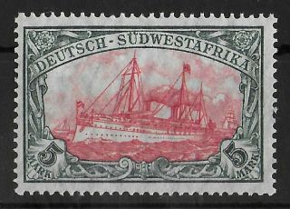 German South West Africa 1906 - 1919 Nh 5 M Michel 32b Cv €220 Vf