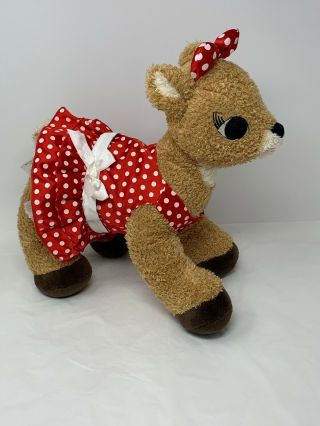 Build A Bear Plush Clarice Reindeer Light Up Talking Stuffed Animal Dot Dress