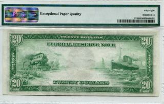 1914 Federal Reserve Note 3 - C Philadelphia Fr 975 $20 A Unc PMG Choice AU 58 EPQ 2