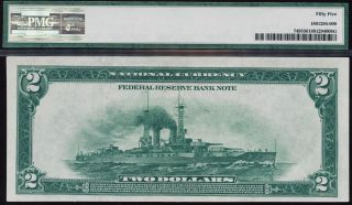 Fr.  749 1918 $2 Federal Reserve Bank Note Boston Battleship PMG 55 2