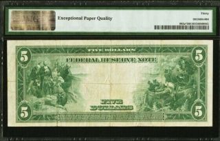 TOP POP 1914 $5 Federal Reserve Note Kansas City Fr.  883a STAR NOTE PMG 30 EPQ 2