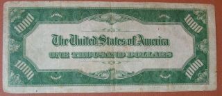 $1000 Thousand Dollar Bill 1934 Federal Reserve Note,  VG, 2