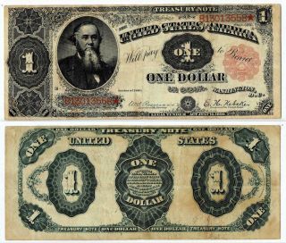 1891 $1 United States Stanton Treasury Note Extremely Fine