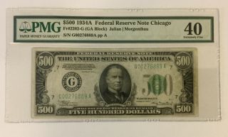Pmg $500 United States Paper Note Money