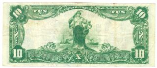 1902 $10 FIRST NATIONAL BANK OF MONONGAH,  WV NATIONAL CURRENCY - ABOUT VERY FINE 2