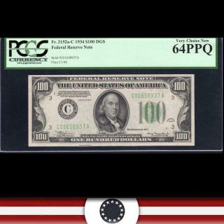 1934 $100 Philadelphia Federal Reserve Note Frn Pcgs 64 Ppq Fr 2152 - C C01658937a