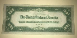 1000 ONE THOUSAND DOLLAR BILL CURRENCY 1934 A St Louis H00026296 A 2