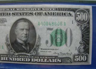 1934 $500.  00 FEDERAL RESERVE NOTE 