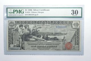 Vf30 1896 $1 Educational Silver Certificate Note - Fr 224 - Graded Pmg 6839