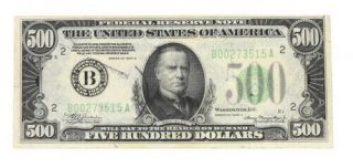1934 A $500 Federal Reserve Note Bank Of York Fine Fr 2202 - B Us Small Size