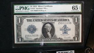 1923 One Dollar Pmg Gem 65 Epq Silver Certificate Horse Blanket $1 Bill Buy It