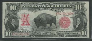 Fr122 $10 1901 Legal Tender " Bison " Note Xf Au Crisp Wlm8597