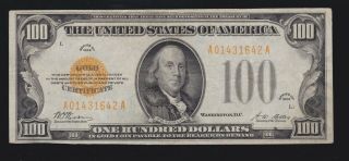 Us 1928 $100 Gold Certificate Fr 2405 Vf - Xf (- 642)