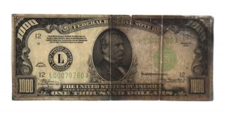 1934 $1000 Federal Reserve Note Us Collectible Paper Currency Grover Cleveland