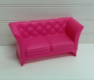 Mattel Barbie Doll House Size Furniture Pink Chair Couch Loveseat Sofa
