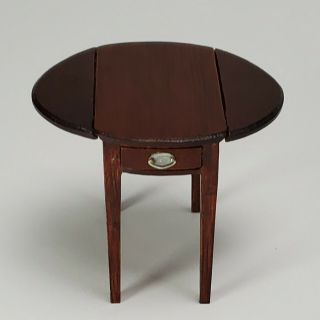 Tom Wolfert Artisan Signed Dollhouse Furniture Miniature Drop Leaf End Table