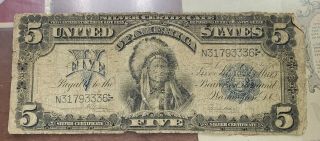 1899 $5 Large Size Silver Certificate Indian Chief