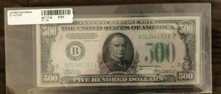 1934 Federal Reserve Note $500 Xf - Au