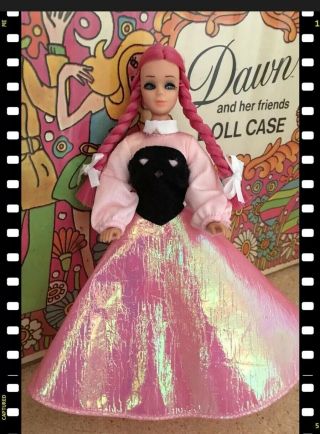 Custom 1971 Topper Dawn Doll Dinah Pink Color Change Hair Disney Princess Dress