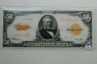 Fr 1200 1922 $50 Gold Certificate In Gold Coin Demand Note Real Attractive Note