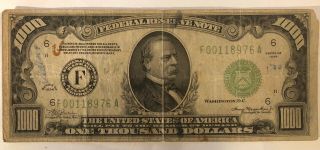 Series 1934 $1000 One Thousand Dollars Federal Reserve Note