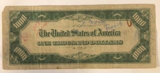 SERIES 1934 $1000 ONE THOUSAND DOLLARS FEDERAL RESERVE NOTE 2