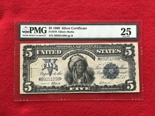 Fr - 279 1899 Series $5 Dollar Silver Certificate " Chief " Pmg 25 Very Fine