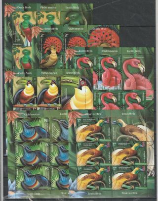Romania 2019 Stamps Exotic Birds Parrot Flamingo Sheet Mnh