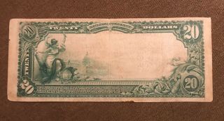 Flora Illinois,  The First National Bank 1902 PB $20,  fine 2