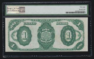 US 1891 $1 Treasury Note FR 352 PMG 58 Ch AU (- 598) 2