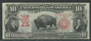 Fr122 $10 1901 Legal Tender " Bison " Note Vf Wlm8830