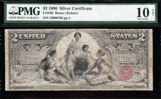 Circ 1896 $2 EDUCATIONAL Silver Certificate PMG 10/n 19090703 2