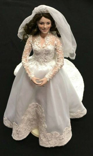 Kate Middleton Doll Dressed In Wedding Dress 16 Inches Tall