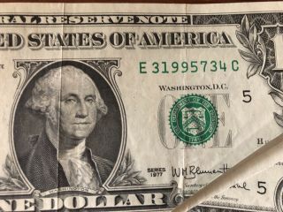 Miscut Dollar $1 Bill 3