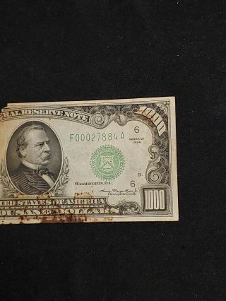 1934 FRN $1000 ATLANTA ONE THOUSAND DOLLAR BILL FR 2211 - F 3