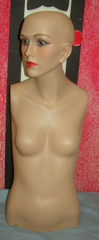 Dg Williams Female Torso Only Vintage Mannequin With Glass Eyes
